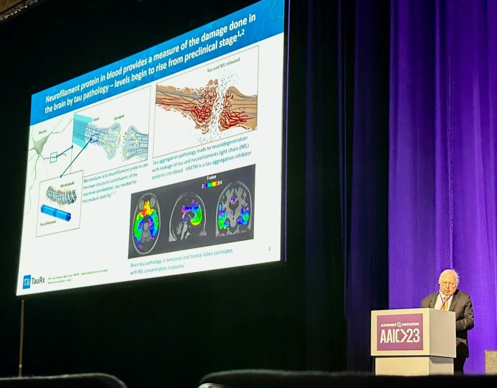 Professor Wischik presenting at AAIC23